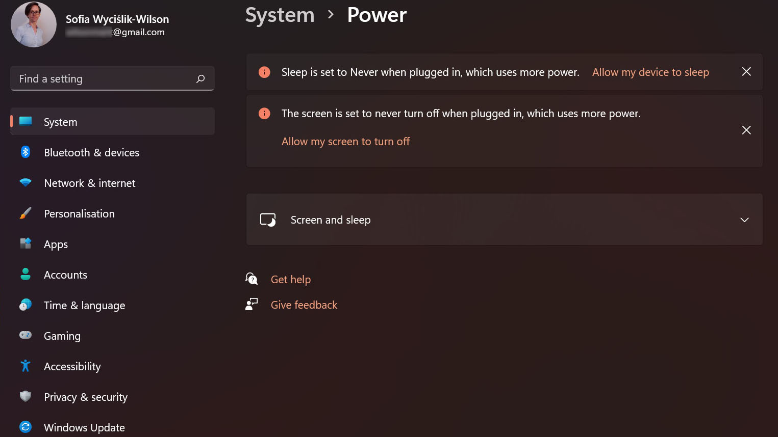 Windows 11 Power & battery screenshot