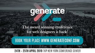 Generate, the award winning conference for web designers, returns to NYC on April 24-25! To book tickets visit www.generateconf.com 