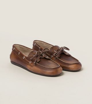 Unlined Bleached Leather Loafers