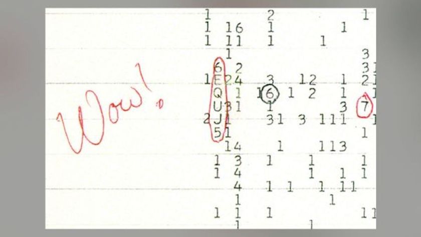 &quot;Wow!&quot; signal printout. The comment on the side inspired the event&#039;s name.