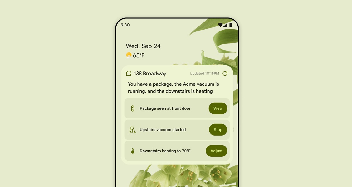 Google is beginning a test for a "Home Summary" widget that gives a brief overview of what's happened at home and the choice to "view" certain actions.