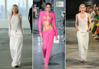 Low waist trousers and skirts seen on the runway at New York Fashion Week.