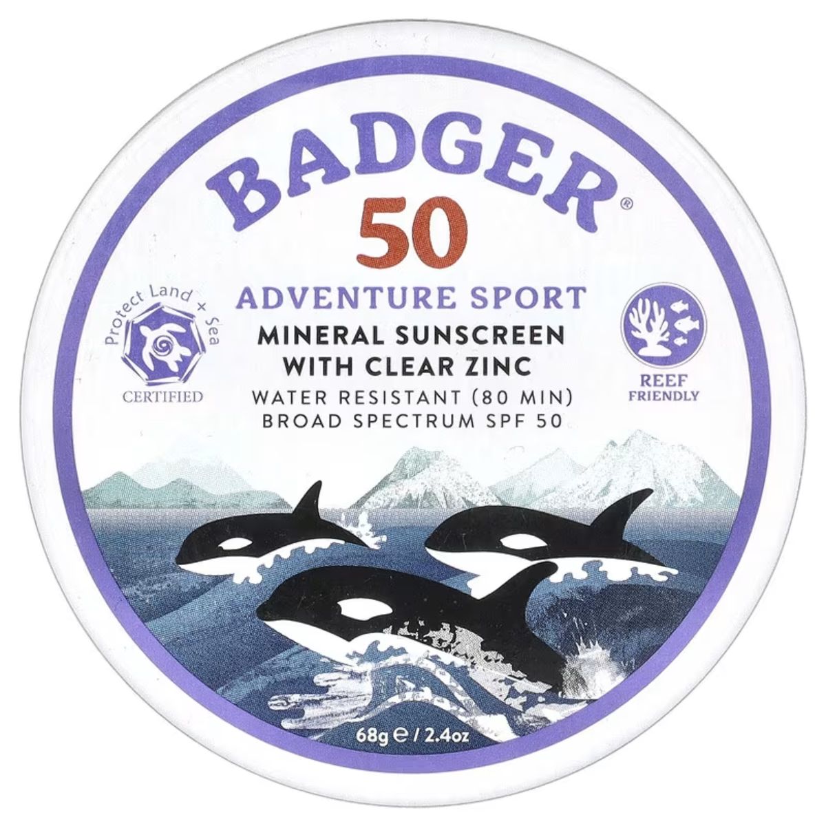 Badger, Adventure Sport, Mineral Sunscreen with Clear Zinc, SPF 50