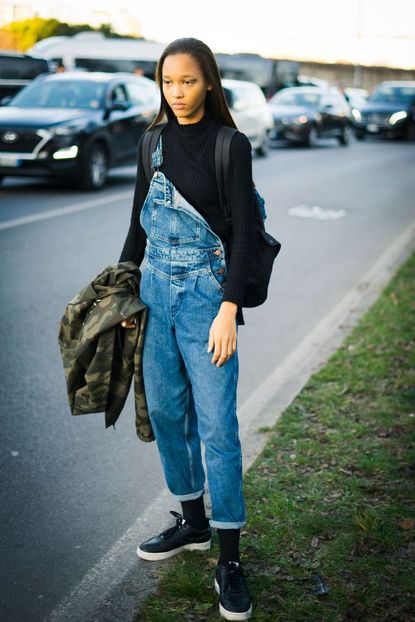 13 Denim Overalls Outfit Ideas How to Wear Denim Overalls 2023 Marie Claire