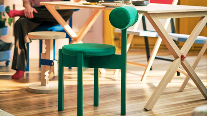ikea ps collection green stool chair