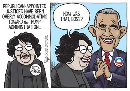 Political Cartoon U.S. Obama Sotomayor Trump administration justices