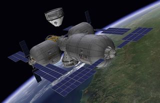 Boeing CST-100 Approaching Bigelow Space Station Image