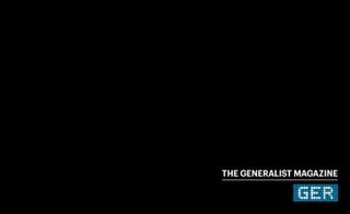 The Generalist Magazine GER logo on a black background