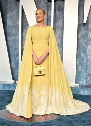 Sharon Stone attends the 2023 Vanity Fair Oscar Party hosted by Radhika Jones at Wallis Annenberg Center for the Performing Arts on March 12, 2023 in Beverly Hills, California.