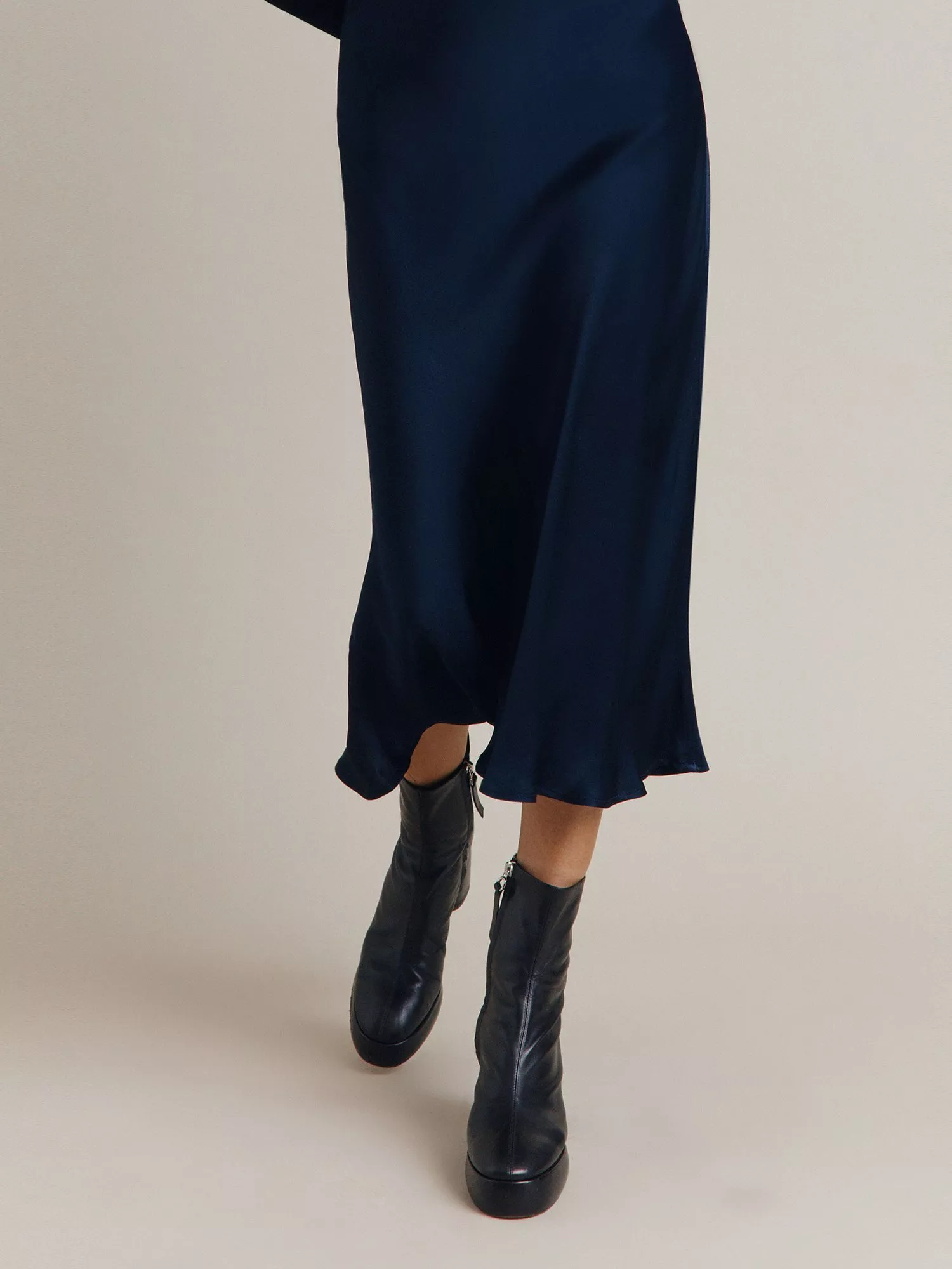 Ghost Luna Satin Midi Skirt