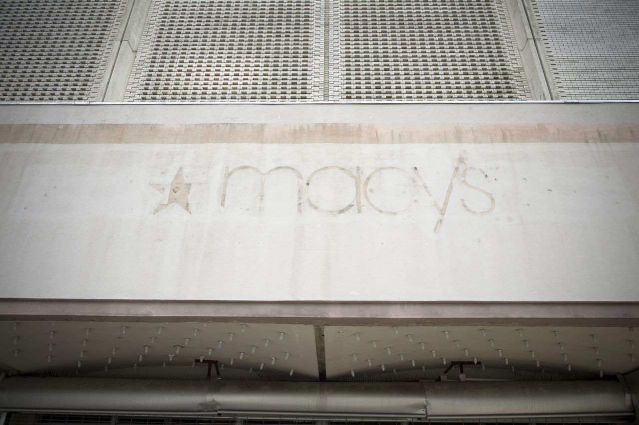 A closed-down Macy&amp;#039;s building.