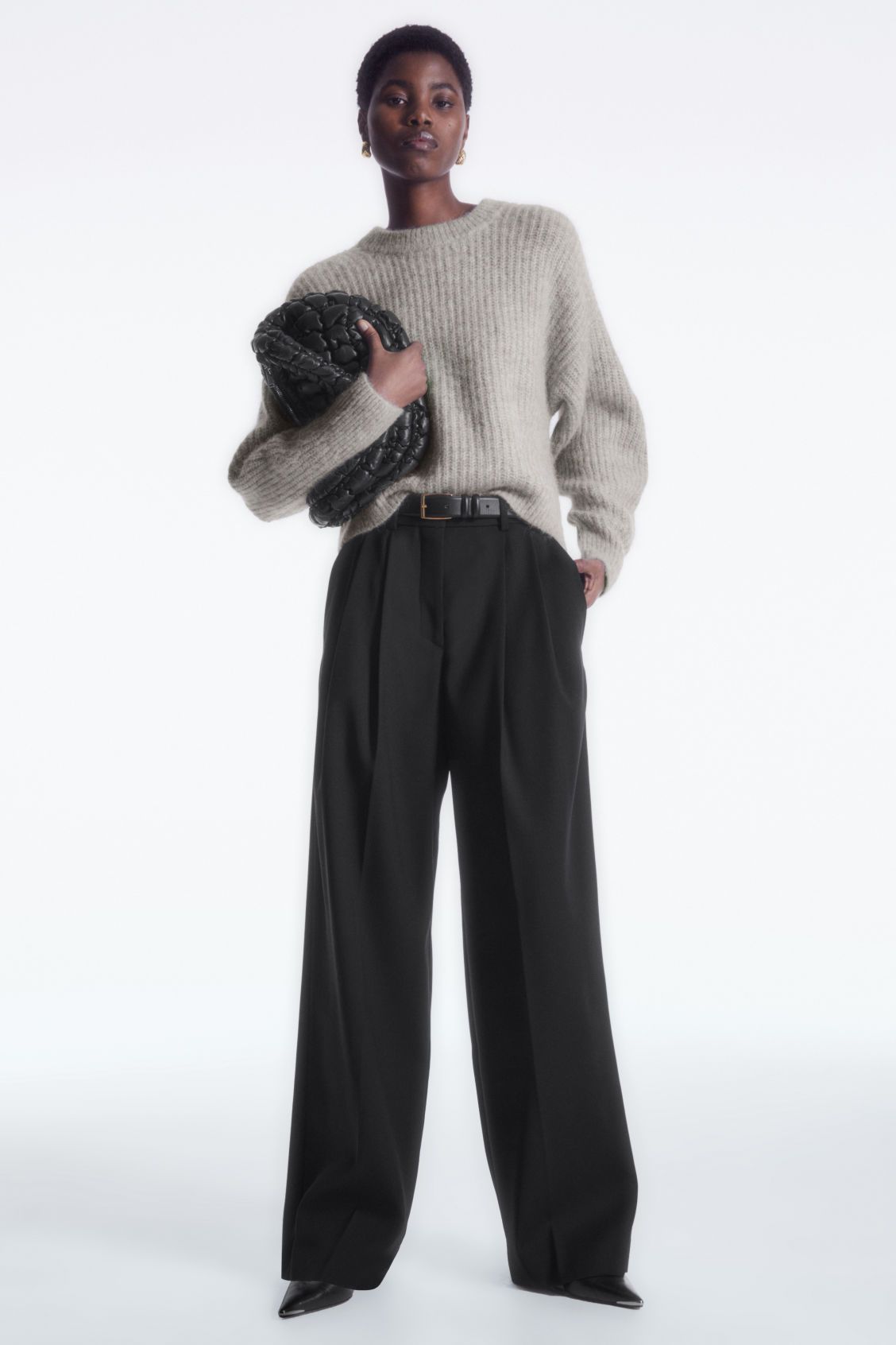WIDE-LEG TAILORED WOOL TROUSERS