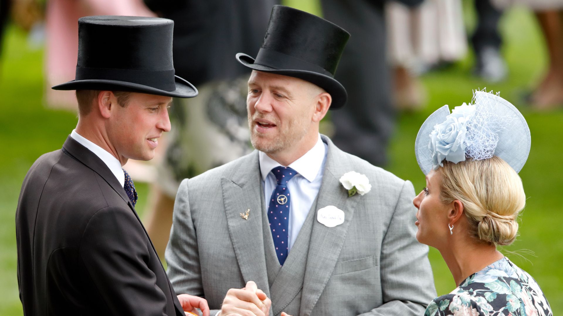 Prince William with Mike and Zara Tindall at Royal Ascot
