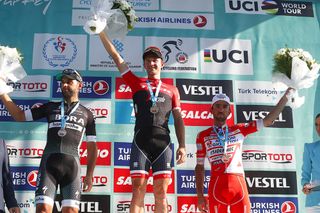 Edward Theuns (Trek-Segafredo) finally took the top step on the podium in Instanbul