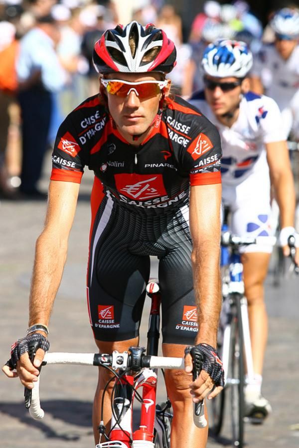 A Caisse d'Epargne rider on stage five of the Eneco Tour