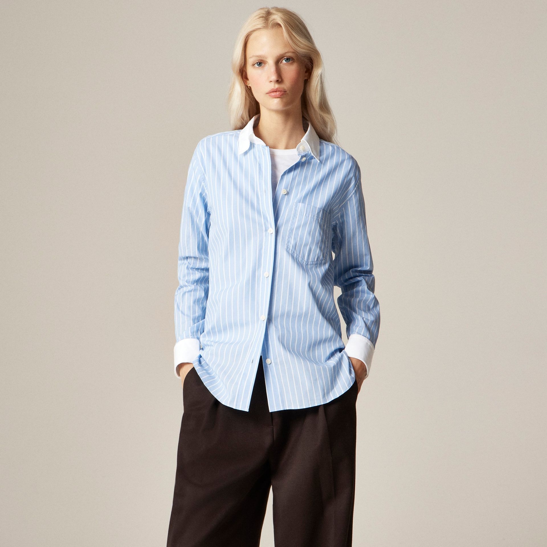 Alex Eagle X J.crew Button-Up Shirt in Pinstripe