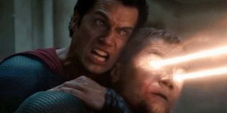 Man of Steel Superman holding General Zod in a head lock