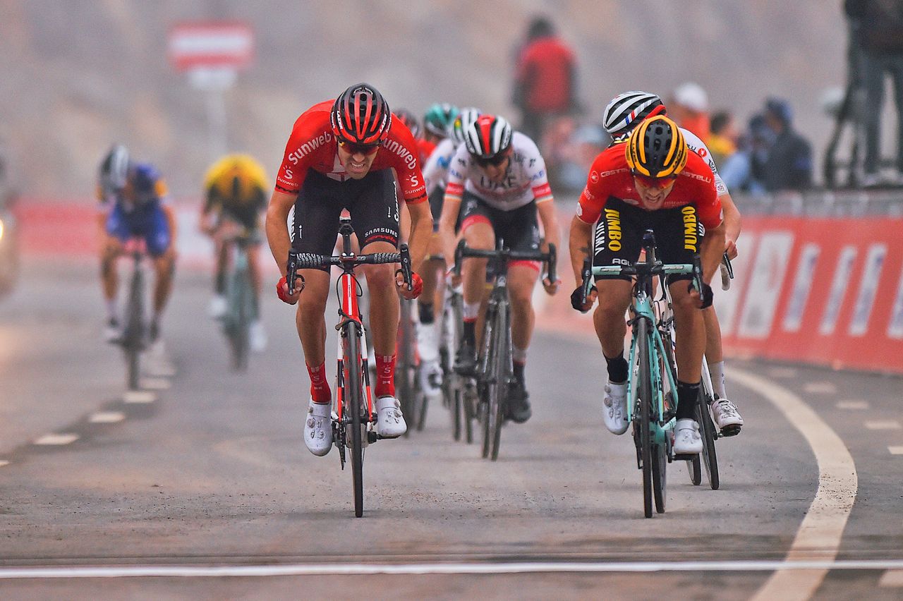Primoz Roglic (Jumbo-Visma) sprinted past Tom Dumoulin (Team Sunweb) in sight of the finish