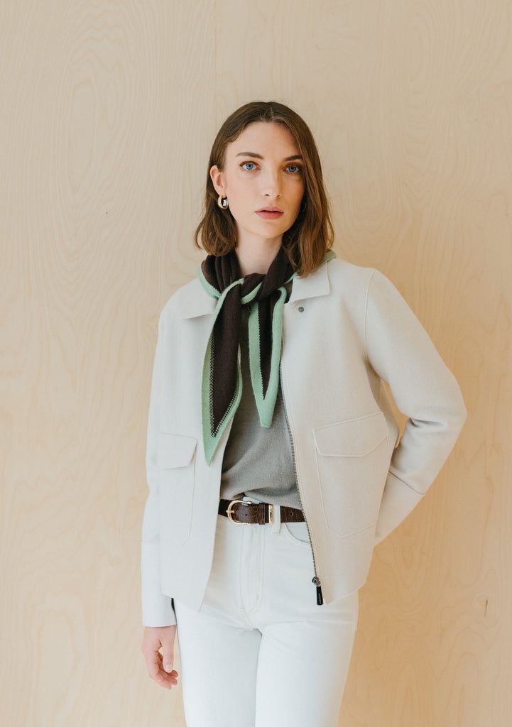 Thunderbird Embroidered Fringe Suede Triangle Scarf