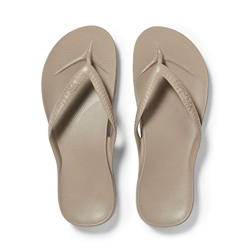 Archies Arch Support Flip Flops, Men &amp;amp; Women, Taupe, Men's 9/women's 10