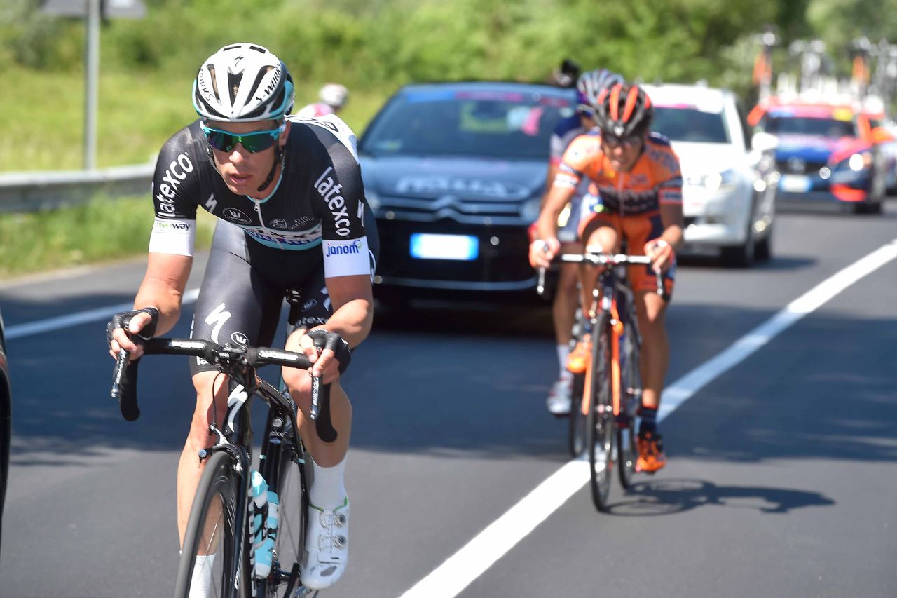 Iljo Keisse (Etixx-Quickstep) drives the breakaway