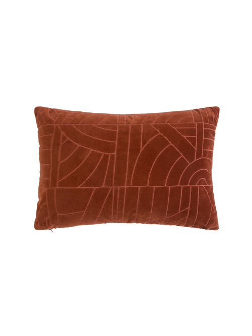 Velvet Embroidered Bolster Cushion