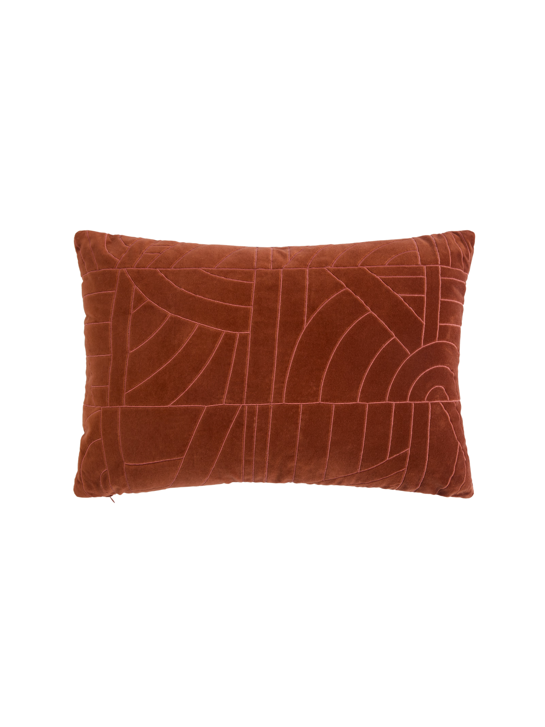 Velvet Embroidered Bolster Cushion