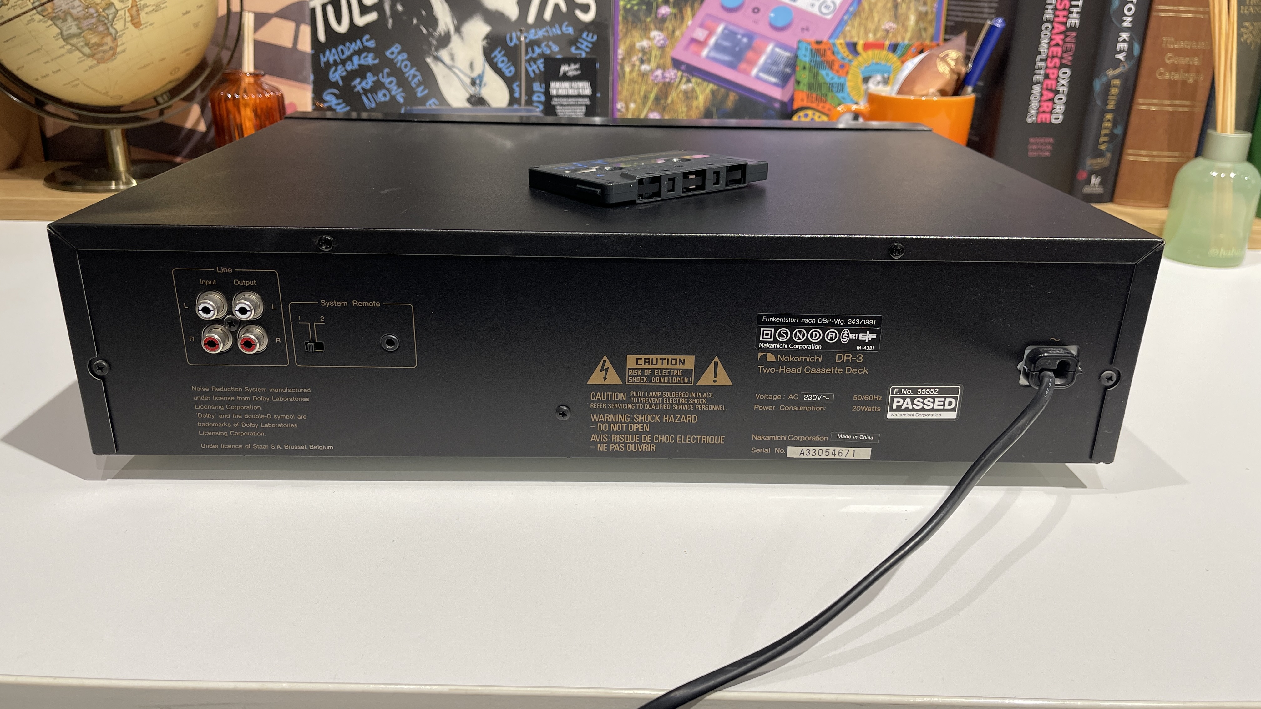 Nakamichi DR-3 rear panel