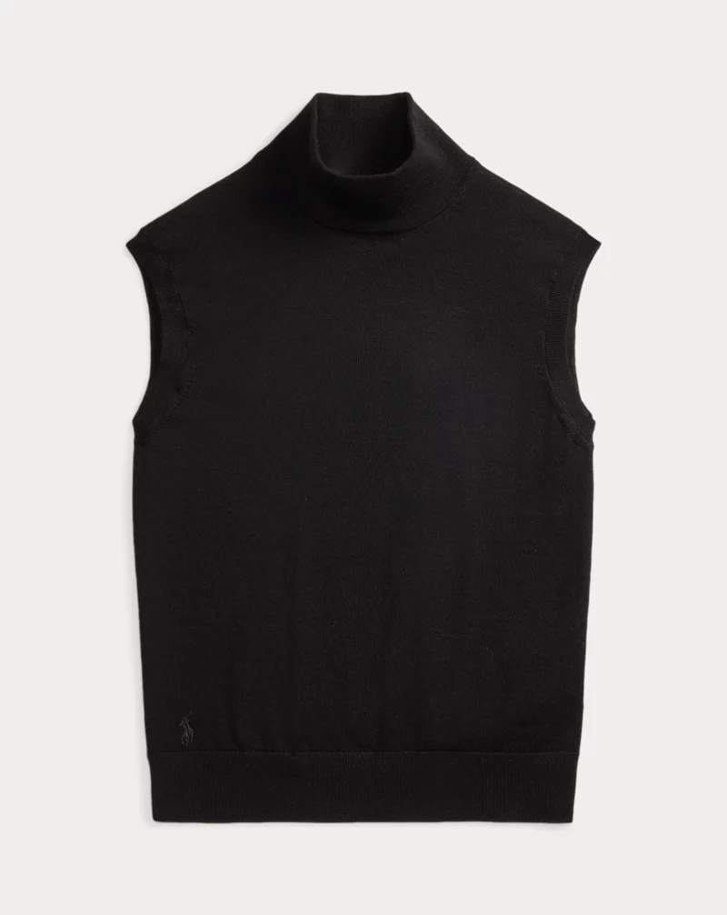 Wool Turtleneck Sleeveless Sweater