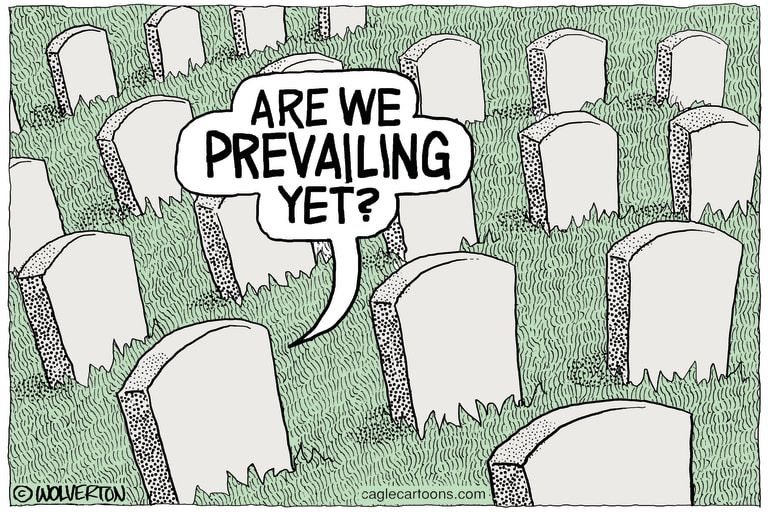 Editorial Cartoon U.S. coronavirus deaths Trump prevail