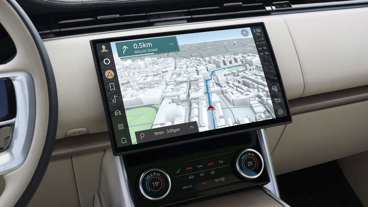 Large, floating infotainment display