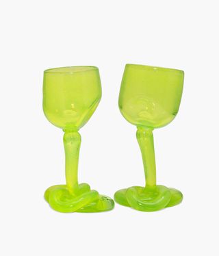 lime green glassware