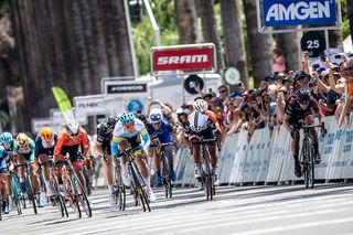 Arlenis Sierra (Astana) sprints to victory on stage 3 of the 2018 Amgen Women's Race in Sacramento