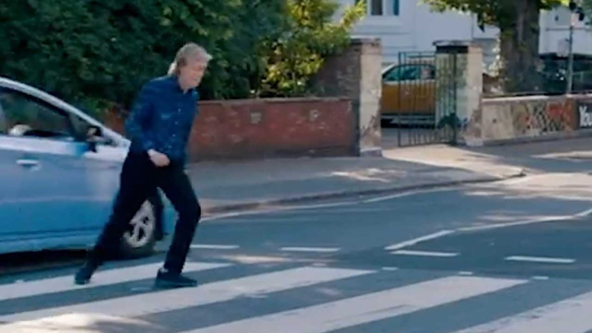 Paul McCartney on Abbey Road crossing