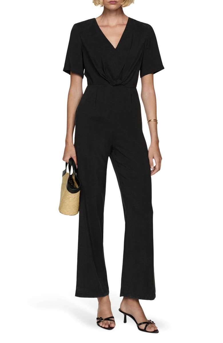 Knotted Short Sleeve Jumpsuit