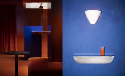 Two of the best-designed Madrid bars, with deep orange and rich blue interiors respectively