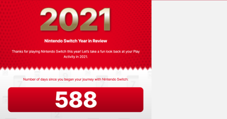 A screenshot from the Nintendo Year in Review