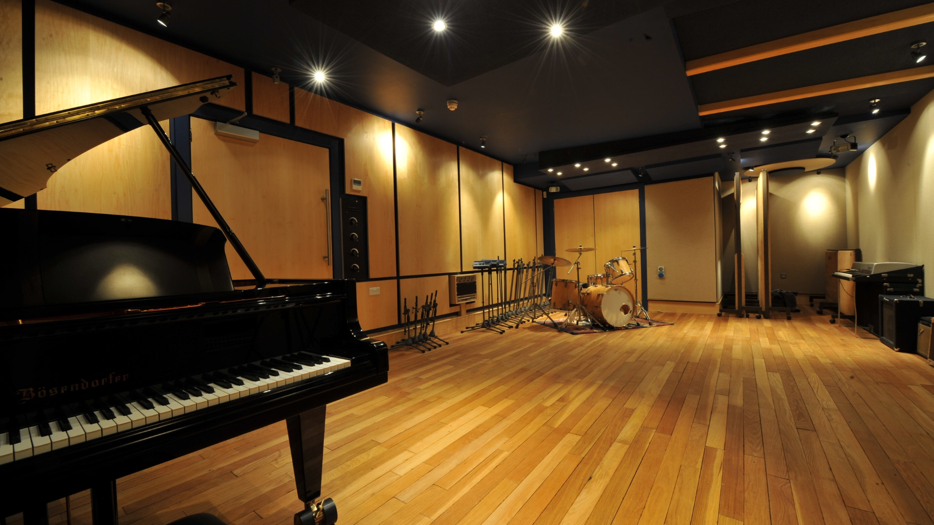 A large live room in a recording studio