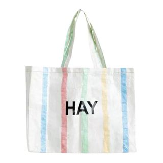 hay candy stripe waterproof tote bag