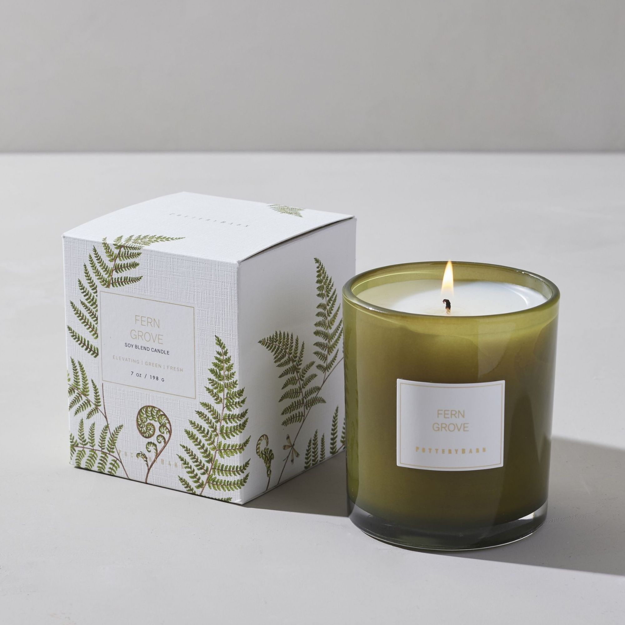 Green 'fern' scented candle