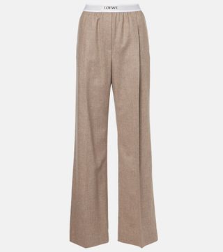 Wool and Cashmere Wide-Leg Pants