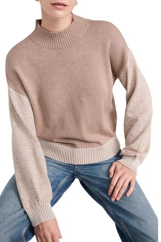 Monrow Cotton Cashmere Funnel Sweater