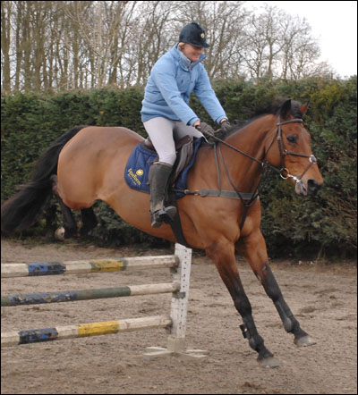 Lucinda Green is impressed by Spring Along's jump