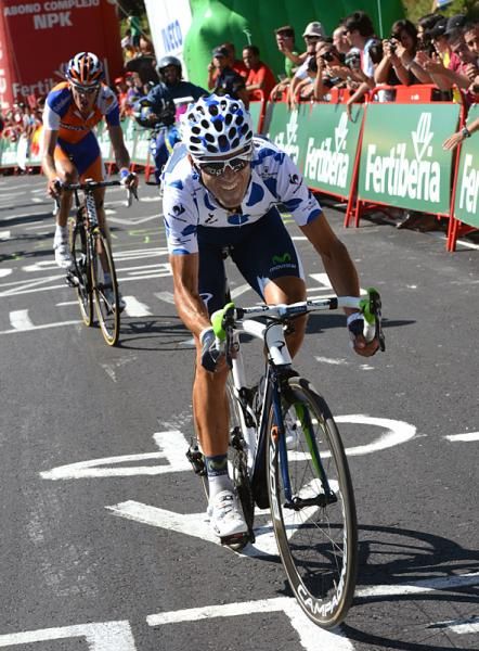 Alejandro Valverde (Movistar) finished in third place on stage 12, 13 seconds in arrears of Joaquim Rodriguez.