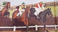 Pictured jockey Reg Brown in the green hat silk