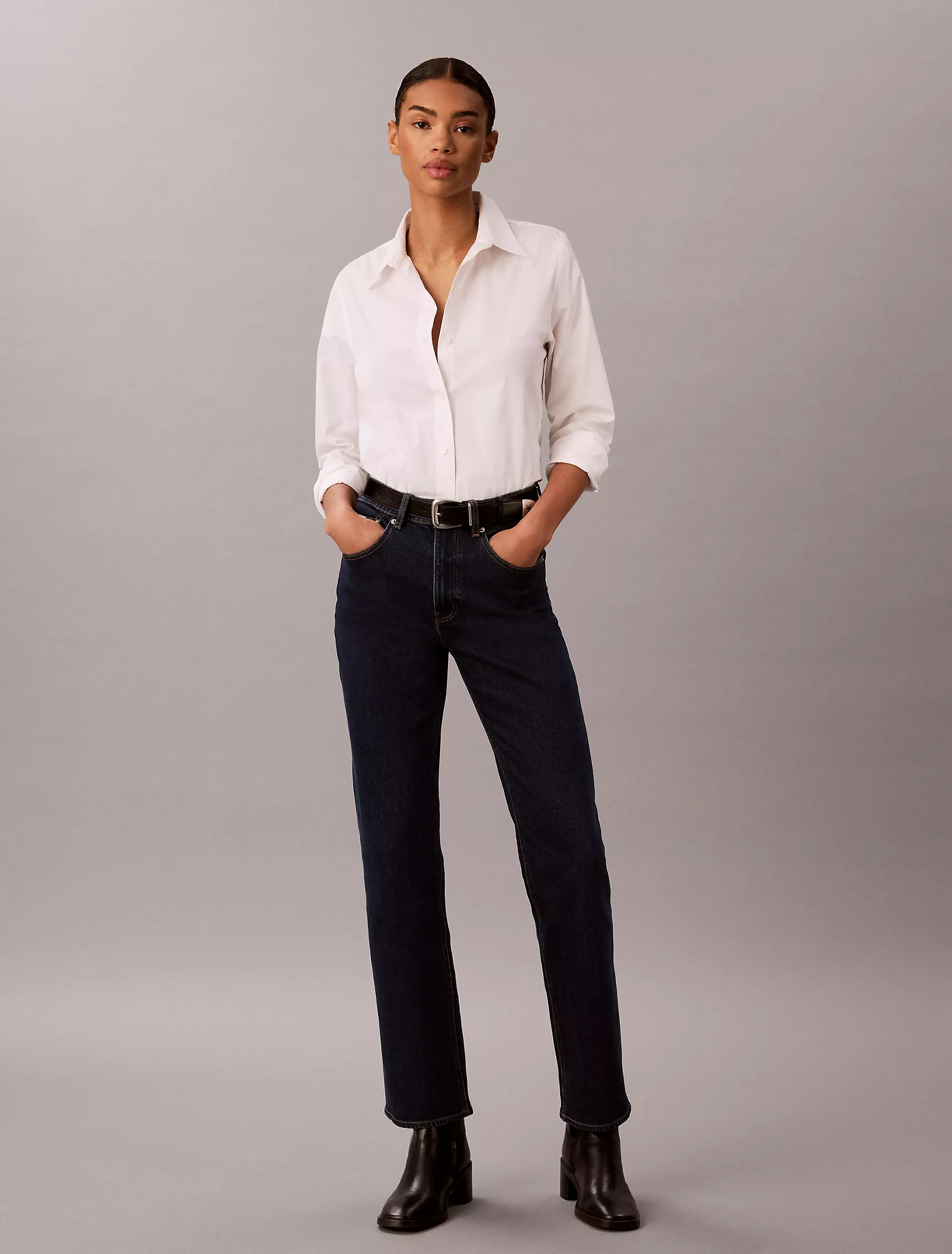 High Rise Straight Jeans