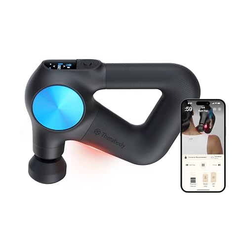 Therabody Theragun Pro Plus - 6-In-1 Deep Tissue Percussion Massage Gun, Handheld Personal Massager for Full Body Pain Relief & Muscle Tension With Biometric Breathwork, Vibration & Heated Attachments
