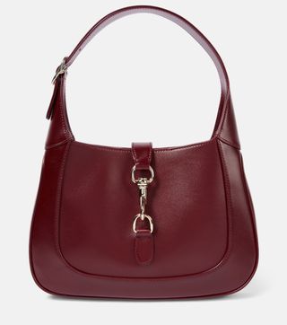 Gucci, Gucci Jackie Small Leather Shoulder Bag in Rosso Ancora