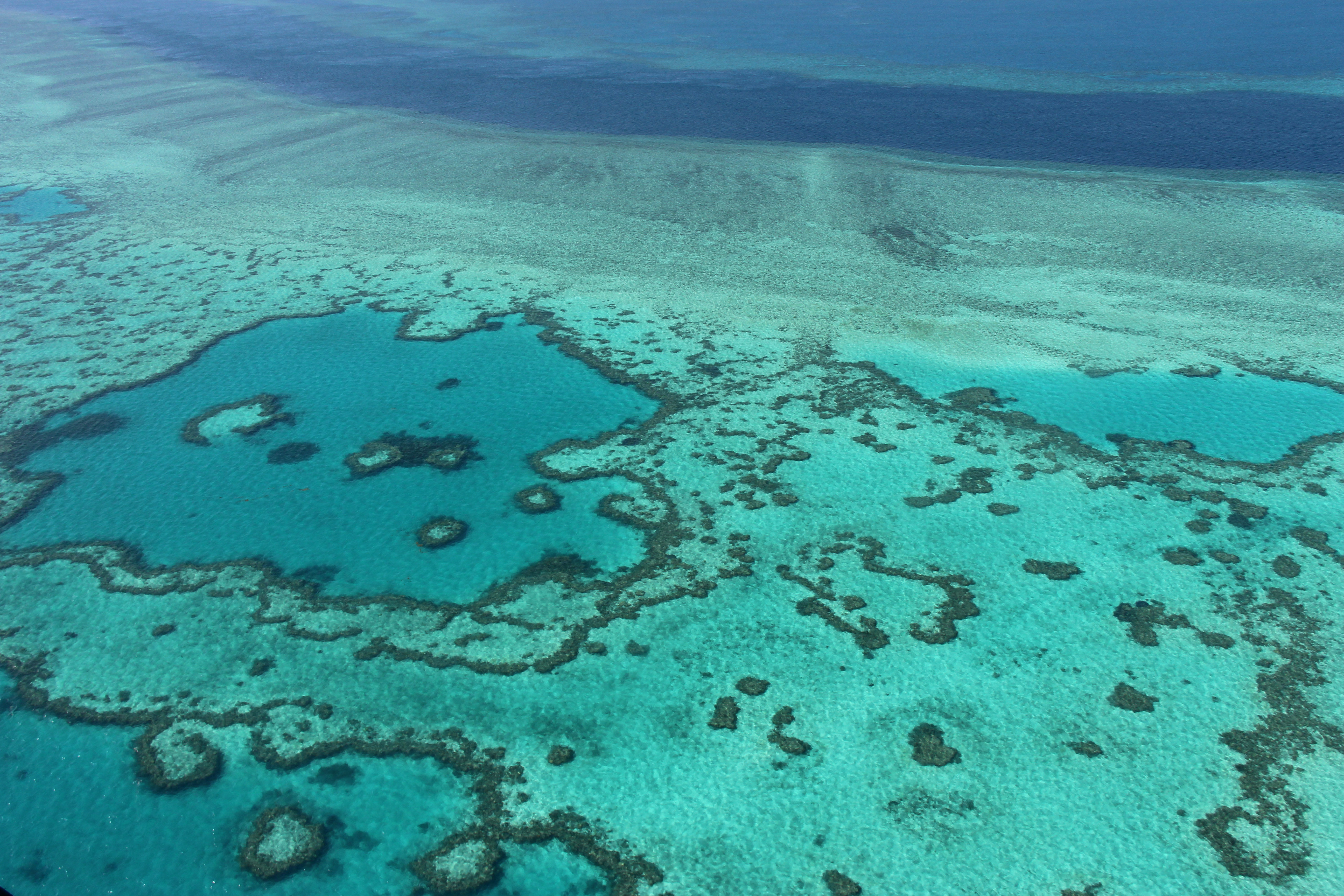 An aerial view of the Great Barrier Reef Marine Park