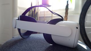 Oculus Quest 2 with Elite Strap in front of window
